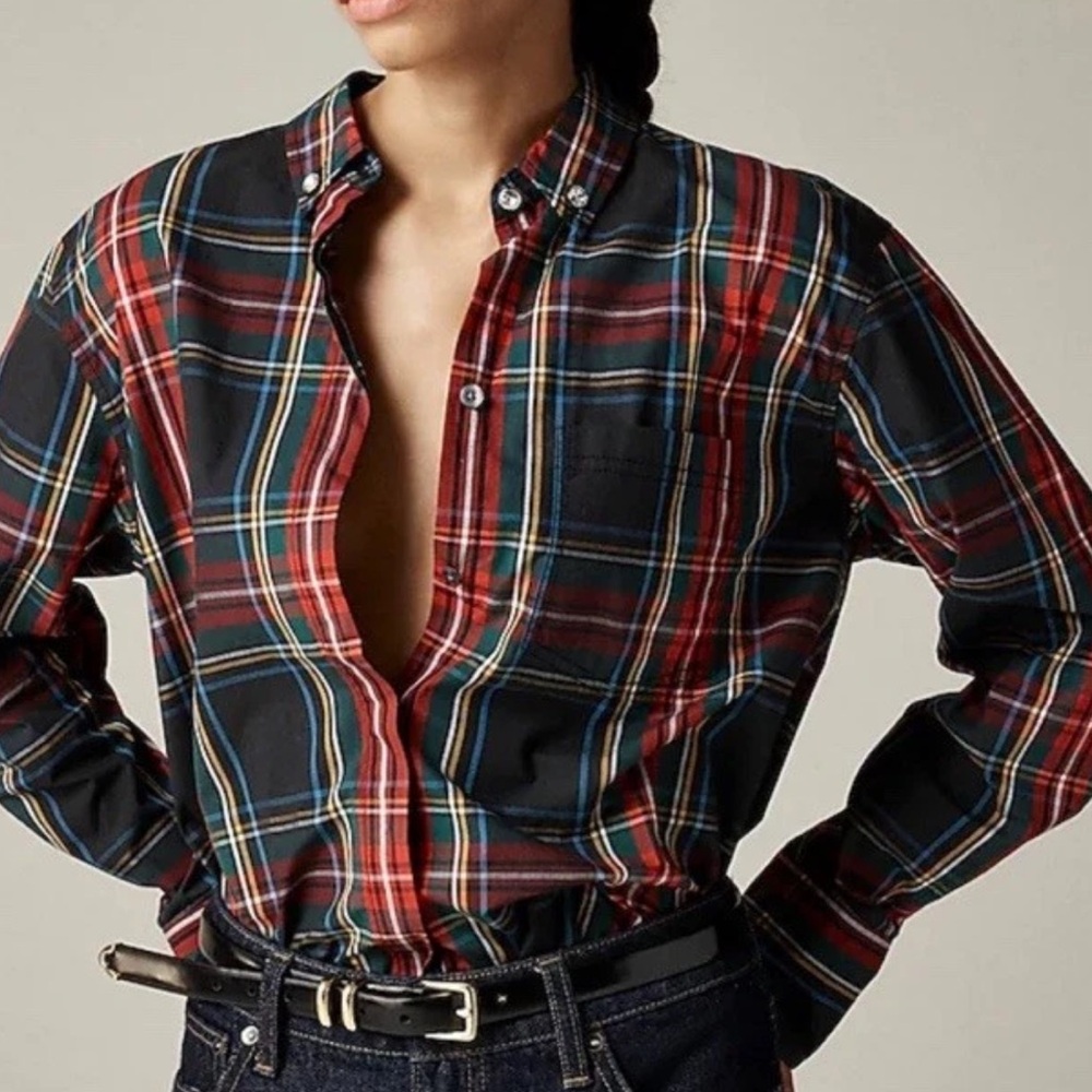 J.Crew Perfect Plaid Shirt Tartan Long Sleeve